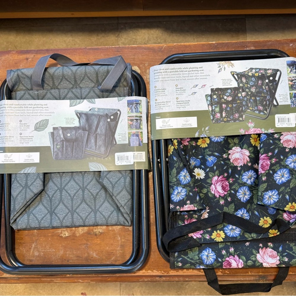 Folding Garden Kneeler/Seat with Floral and Geo Prints